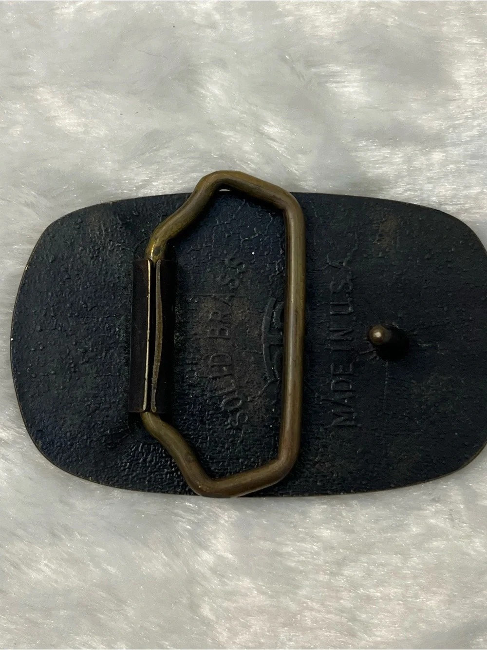 Vintage 70’s Tandem Solid Brass Belt Buckle Made In USA